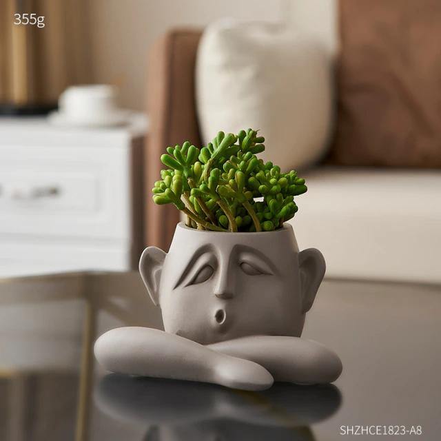 Emotional Faces Planter Sculpture Trio