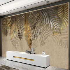 3D Modern Art Leaves Mural Wallpaper