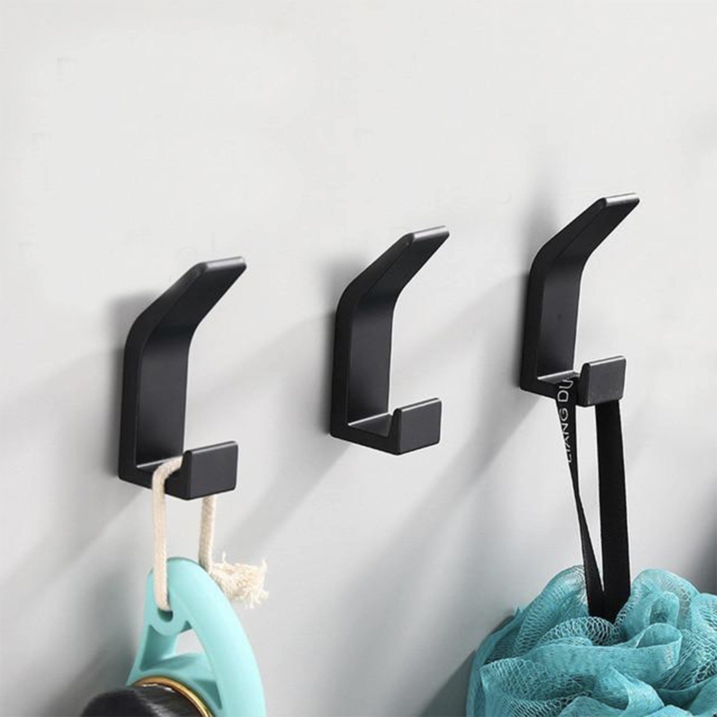 Saxton No-Drill Wall Hooks Black / 3 | Sage & Sill