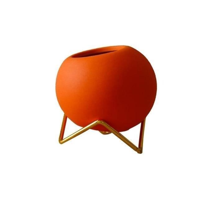 Abstract Colors Ceramic Planter Pots with Stand