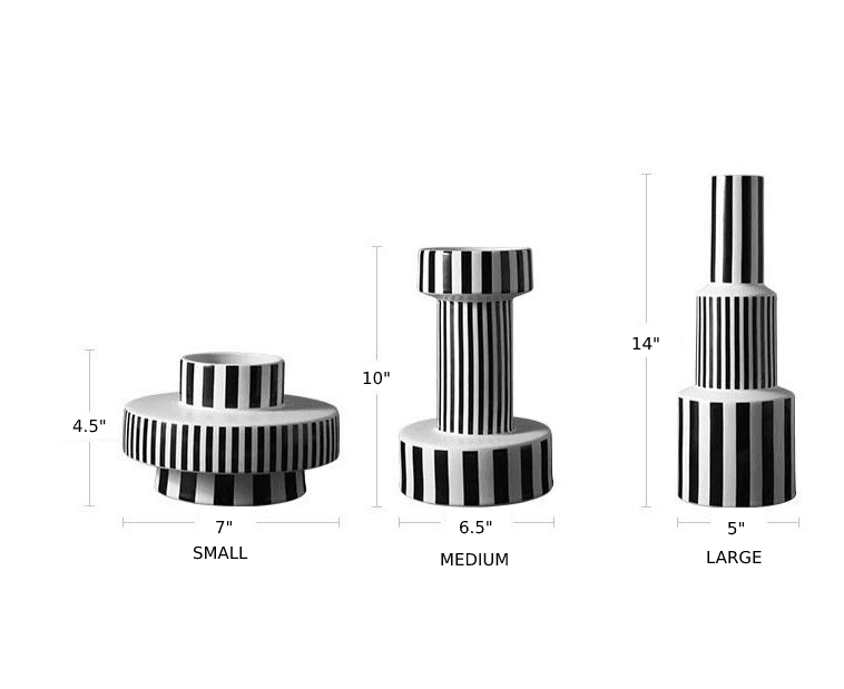 Bauhaus Minimalist Black & White Vases