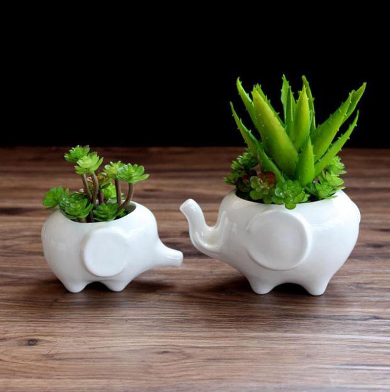 Ceramic Elephant Succulent Planter