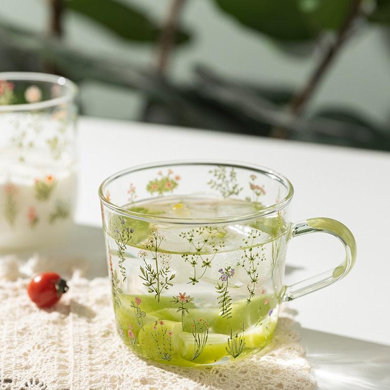 Flora Glass Mug + Cup Short Mug with Measuring Lines | Sage & Sill