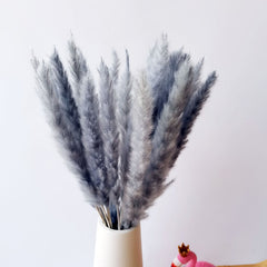 15pcs White Grey Pampas Grass Dried Flower