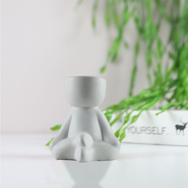 Creative Humanoid Ceramic Flower Pot Vase